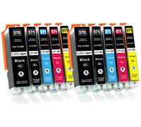 Supply Guy 10 Ink Cartridges compatible with Canon PGI-570 / CLI-571 for Canon Pixma MG5750 MG5751 MG5752 MG5753 MG6850 MG6851 MG6852 MG6853 TS5050 TS5051 TS5053 TS5055 TS6050 TS6051 TS6052