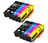 Supply Guy 10 ink cartridges compatible with Epson 33XL Multipack for Expression Premium XP530 XP540 XP630 XP635 XP640 XP645 XP7100 XP830 XP900