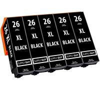 Supply Guy 5 ink cartridges compatible with Epson 26XL Black for Expression Premium XP510 XP520 XP600 XP605 XP610 XP615 XP620 XP625 XP700 XP710 XP720 XP800 XP810 XP820