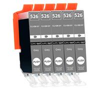 Supply Guy 5 Ink Cartridges with Chip and Level Indicator compatible with Canon CLI-526 Grey with Chip and Level Indicator for Pixma MG6100 MG6150 MG6200 MG6250 MG8100 MG8150 MG8200 MG8240 MG8250