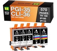 Supply Guy PGI-35 CLI-36 Ink cartridges compatible with Canon PGI35 CLI36 for Canon Pixma TR150 IP100 IP110-Series MINI-260 MINI-360 Maxify bx110 Multipack 3x PGI 35 black 2x CLI 36 color