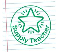 Supply Teacher Self-Inking Teacher Stamp 22mm, Self inking Stamper, Green Ink^