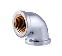 SUPPLYGIANT 3/8" Chrome Plated Brass 90 Degree Elbow Pipe Fitting Connector for Water Supply Lines Premium Quality