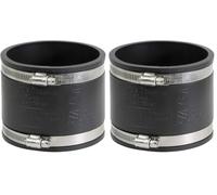 SUPPLYGIANT Supply Giant 6I49 Flexible PVC Coupling with Stainless Steel Clamps, Blackpt, 4 Inch (Pack of 2)