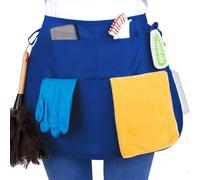 SupplyMaid 5-Pocket Waterproof Professional Cleaning Apron. Made for Pro Cleaners. Like a Cleaning Caddy Around Your Waist, Royal Blue, Standard