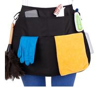 SupplyMaid Pocket Waterproof Professional Cleaning Apron. Made for Pro Cleaners. Like a Cleaning Caddy Around Your Waist (Jet Black, Small)