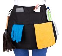 SupplyMaid Pocket Waterproof Professional Cleaning Apron. Made for Pro Cleaners. Like a Cleaning Caddy Around Your Waist (Jet Black, Standard)