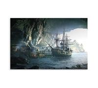 SUPPOR Assassin's Creed Black Flag - The Hidden Cave Canvas Poster Wall Art Decor Print Picture Paintings for Living Room Bedroom Decoration 24x36inch(60x90cm)
