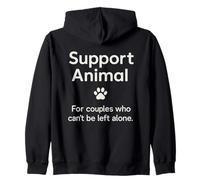 Support Animal Paw Print Pet Owner Couple Zip Hoodie