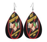 Support anti corruption movement Leather Earrings, Clothing Decoration, Suitable For Festival Parties, Holidays And Daily Life
