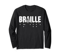 Support Braille Awareness Dots Braille Blind Long Sleeve T-Shirt
