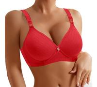 Support Bras for Large Breasts Comfort Soft Wireless Adjustable Strap Seamless Bras Sexy Deep V Non Wired Push up Impact Everyday Bra All-Day Comfort, 03-Red, 40