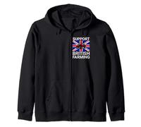Support British Farming And Agriculture Farmer Zip Hoodie