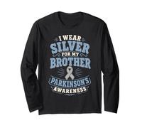 Support Brother Parkinson's Awareness Silver Grey Ribbon Long Sleeve T-Shirt