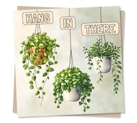 Support Card For A Loved One - Hang In There - Plant Pots - Lighthearted and Sincere - Plants, Recovery, Rest, Grief - For Friend, Relative, Colleague, Family