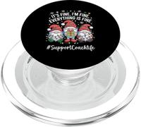 Support Coach Gnome Everything Is Fine Funny Christmas PopSockets PopGrip for MagSafe