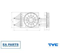 Support, cooling fan for SKODA FABIA PRAKTIK TYC 837-0033-1
