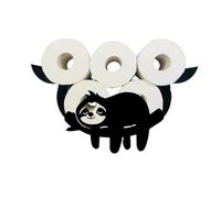 Support de papier toilette en forme de paresseux - Design animal en métal noir, rangement autocollant ou mural, idéal pour la salle de bains, pour les amateurs de paresseux