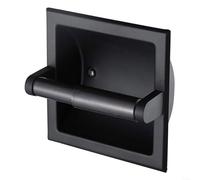 Support de papier toilette encastré dans le mur - Distributeur intégré, accessoire essentiel pour salle de bains, idéal pour les rénovations,black