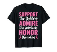Support Fighters Admire Survivors Breast Cancer Awareness Value Graphic T-Shirt