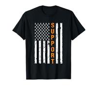 Support Funny Leukemia Awareness America USA Flag Fighter T-Shirt