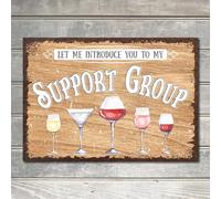 Support Group Sign Funny Awesome Bar Pub Wall Art Decor Metal Plaque Party Gift