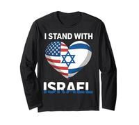 Support I Stand With Israel Jewish Heritage Israeli Flag Long Sleeve T-Shirt