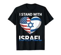 Support I Stand With Israel Jewish Heritage Israeli Flag T-Shirt