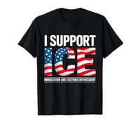 Support ICE American Flag Border Patrol Immigration Officers T-Shirt