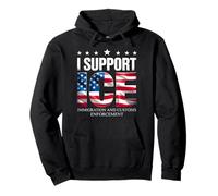 Support ICE Immigration Officers American Flag Border Patrol Pullover Hoodie