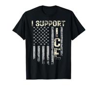 Support ICE Immigration Officers American Flag Border Patrol T-Shirt