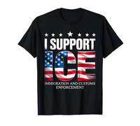 Support ICE Immigration Officers American Flag Border Patrol T-Shirt