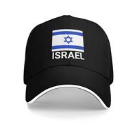 Support Israel Flag Hat Israelis Caps for Men Women I Stand with Israel Baseball Cap Trucker Hat Black