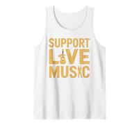 Support Live Music Vintage Guitar Design Tank Top