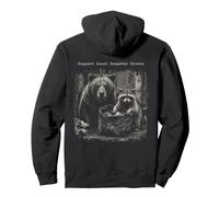 Support Local Dumpster Divers Raccoon and Bear Foraging Pullover Hoodie
