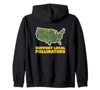 Support Local Pollinators Bee Conservation Gardener Zip Hoodie
