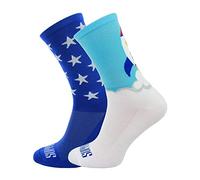SUPPORT Men's Cycling Socks, Breathable technology non slip fibre unisex funny patterns cyclist accessories for Hiking Walking Climbing Bike Riding Essentials, The Rocket, 8-9 UK / 42-44 EU
