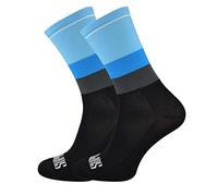 SUPPORT Men's Cycling Socks, Breathable technology non slip fibre unisex funny patterns cyclist accessories for Hiking Walking Climbing Bike Riding Essentials, Tone's Blue, 8-9 UK / 42-44 EU