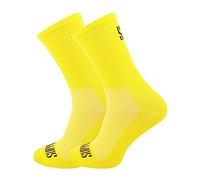 SUPPORT Men's Cycling Socks, Breathable technology non slip fibre unisex funny patterns cyclist accessories for Hiking Walking Climbing Bike Riding Essentials, Yellow's, 8-9 UK / 42-44 EU