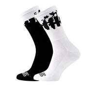 SUPPORT Men's Cycling Socks, Breathable technology non slip fibre unisex funny patterns cyclist accessories for Hiking Walking Climbing Bike Riding Essentials, Cats B&W, 8-9 UK / 42-44 EU