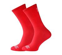 SUPPORT Men's Cycling Socks, Breathable technology non slip fibre unisex funny patterns cyclist accessories for Hiking Walking Climbing Bike Riding Essentials, Red's, 8-9 UK / 42-44 EU