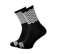 SUPPORT Men's Cycling Socks, Breathable technology non slip fibre unisex funny patterns cyclist accessories for Hiking Walking Climbing Bike Riding Essentials, Zig Zag Stripes, 3-5 UK / 36-38 EU