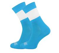 SUPPORT Men's Cycling Socks, Breathable technology non slip fibre unisex funny patterns cyclist accessories for Hiking Walking Climbing Bike Riding Essentials, Block's Blue, 8-9 UK / 42-44 EU