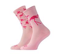 SUPPORT Men's Cycling Socks, Breathable technology non slip fibre unisex funny patterns cyclist accessories for Hiking Walking Climbing Bike Riding Essentials, Famous Flamingos, 8-9 UK / 42-44 EU