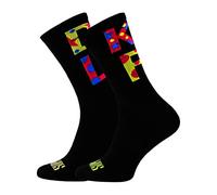 SUPPORT Men's Cycling Socks, Breathable technology non slip fibre unisex funny patterns cyclist accessories for Hiking Walking Climbing Bike Riding Essentials, Bike Life, 8-9 UK / 42-44 EU