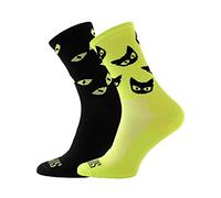 SUPPORT Men's Cycling Socks, Breathable technology non slip fibre unisex funny patterns cyclist accessories for Hiking Walking Climbing Bike Riding Essentials, Wild Cats, 8-9 UK / 42-44 EU