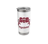 Support Myeloma Survivor God Stronger Than Multiple Myeloma Stainless Steel Insulated Tumbler