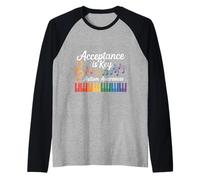 Support Neurodiversity Autism Awareness is Key Graphic Raglan Baseball Tee