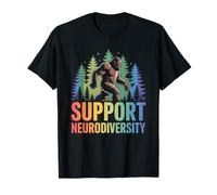 Support Neurodiversity Funny Bigfoot Autism ADHD Awareness T-Shirt