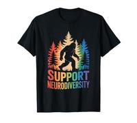 Support Neurodiversity Retro Bigfoot Autism ADHD Neurodiver T-Shirt